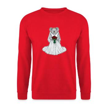 Koala Bridal Roses Wedding - Unisex Sweatshirt - red - Front - Alina (178cm) & Michal (187cm)