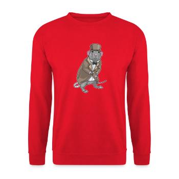 Ratte Bräutigam Ehering Hochzeit - Unisex Pullover - Rot - Vorne - Alina (178cm) & Michal (187cm)