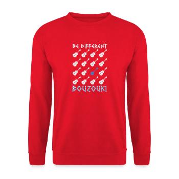 Bouzouki instead of guitar Be Different Greek Music - Unisex Sweatshirt - red - Front - Alina (178cm) & Michal (187cm)