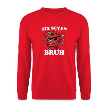 Six Seven Broth Back To School Apple 6 7 Fun - Unisex Sweatshirt - red - Front - Alina (178cm) & Michal (187cm)