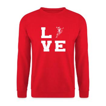 Handball Vibes für Handball fuer Frauen - Unisex Pullover - Rot - Vorne - Alina (178cm) & Michal (187cm)