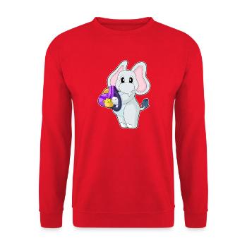 Elephant Student Backpack School - Unisex Sweatshirt - red - Front - Alina (178cm) & Michal (187cm)