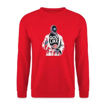 God Like Galaxy Design - Unisex Sweatshirt - red - Front - Alina (178cm) & Michal (187cm)