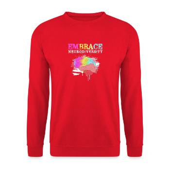Autismus Autist ADHS Asperger Neurodiversity - Unisex Pullover - Rot - Vorne - Alina (178cm) & Michal (187cm)