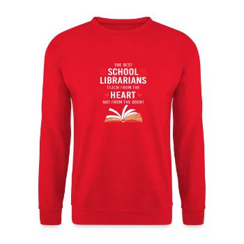 Lecture de la bibliothèque Bookworm - Sweat-shirt Unisexe - rouge - Devant - Alina (178cm) & Michal (187cm)