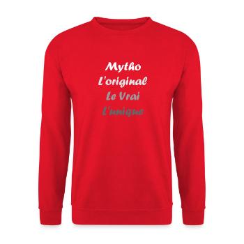 Mytho Origin True Unique - Unisex Sweatshirt - red - Front - Alina (178cm) & Michal (187cm)