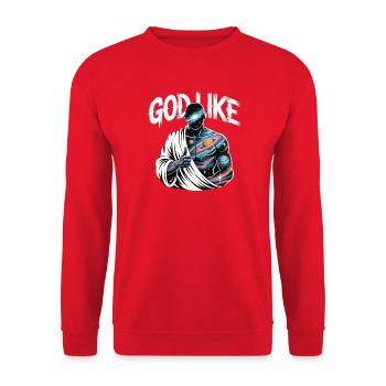 God Like Galaxy Design - Unisex Sweatshirt - red - Front - Alina (178cm) & Michal (187cm)