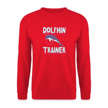 Dolphin Trainer Ocean Lover Design - Unisex Pullover - Rot - Vorne - Alina (178cm) & Michal (187cm)