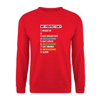 Géocaching Parfaite Journée Chasse au Trésor en plein air - Sweat-shirt Unisexe - rouge - Devant - Alina (178cm) & Michal (187cm)
