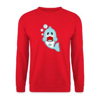 Dolphin Red Wine - Unisex Sweatshirt - red - Front - Alina (178cm) & Michal (187cm)