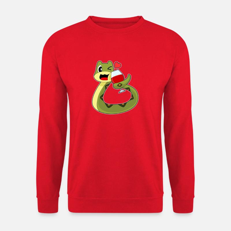 Schlange Rotwein - Unisex Pullover - Rot