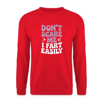 Furzen Sprüche Furz Lustiges Furzen Geschenk - Unisex Pullover - Rot - Vorne - Alina (178cm) & Michal (187cm)