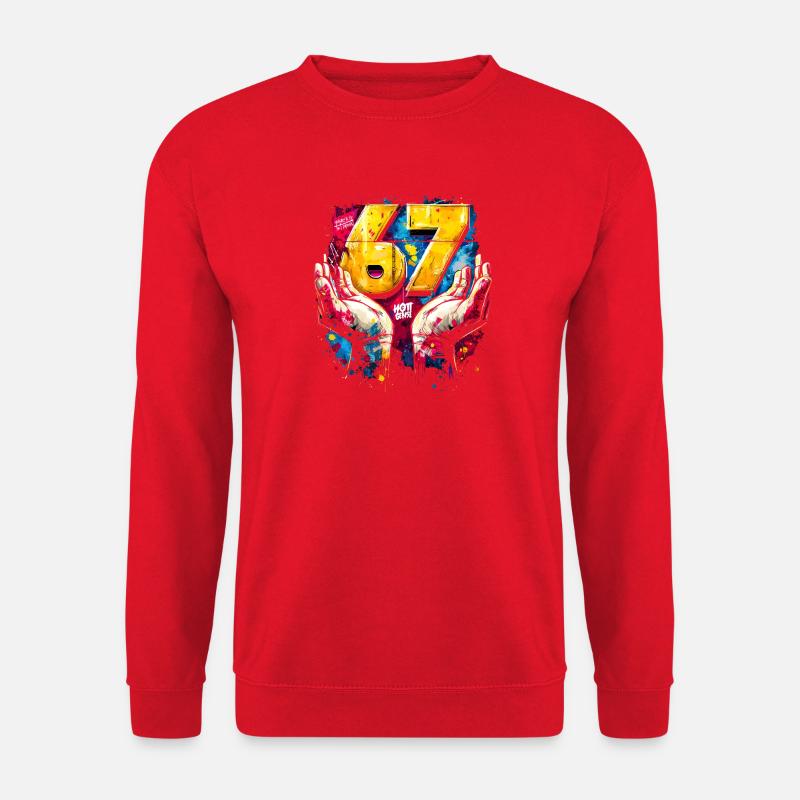 6 7 Graffiti Meme - Unisex Sweatshirt - red