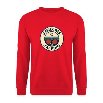 J'peux pas J'ai Ping - Sweat-shirt Unisexe - rouge - Devant - Alina (178cm) & Michal (187cm)