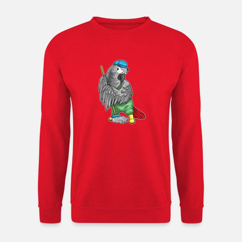 Nettoyage de serpillière pour perroquets - Sweat-shirt Unisexe - rouge