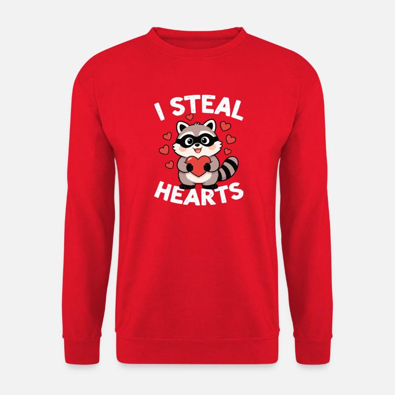 I Steal Hearts Waschbär - Unisex Pullover - Rot