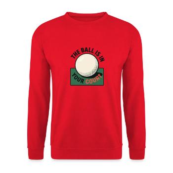 This ball is in your court - Ping Pong - Sweat-shirt Unisexe - rouge - Devant - Alina (178cm) & Michal (187cm)