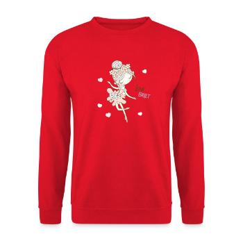 Love Ballet Cute Ballerina Illustration - Unisex Sweatshirt - red - Front - Alina (178cm) & Michal (187cm)