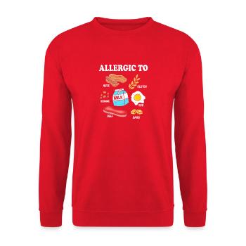 Allergie Lebensmittel - Unisex Pullover - Rot - Vorne - Alina (178cm) & Michal (187cm)