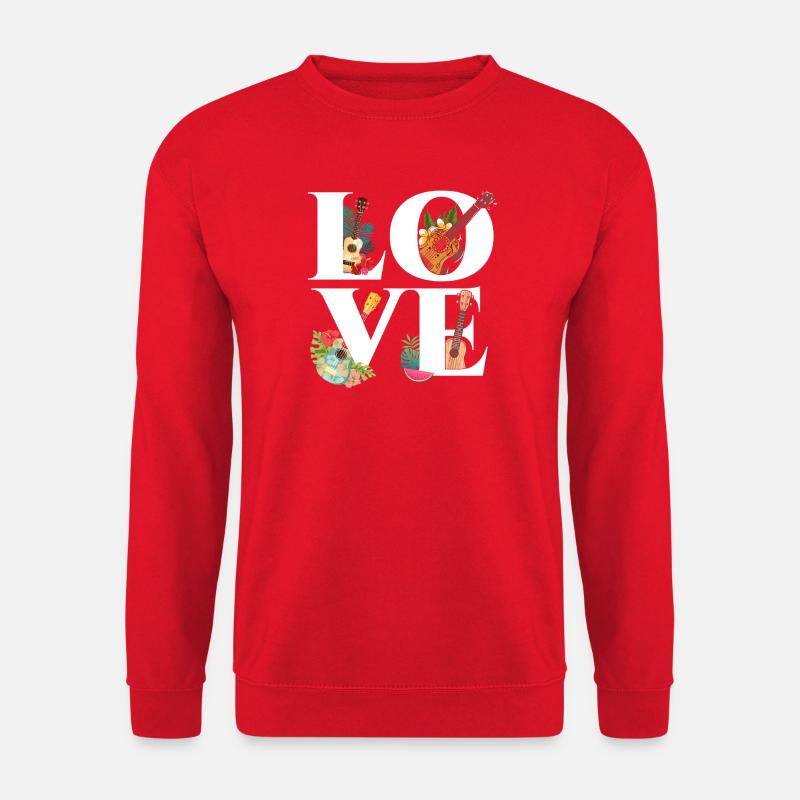 Hawaiian Ukulele Uke Love - Unisex Pullover - Rot