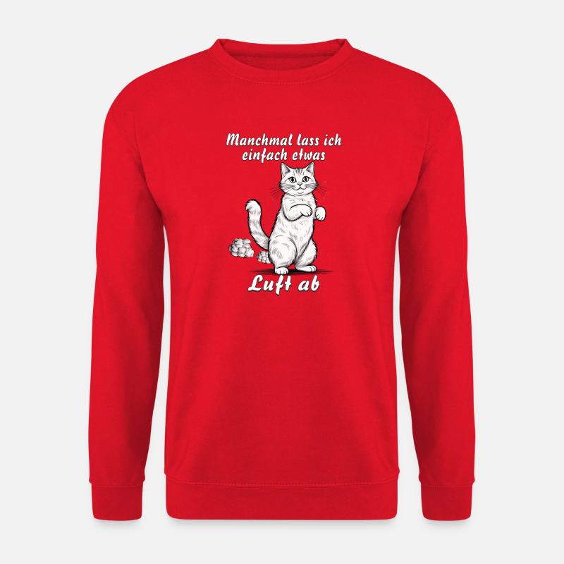 KATZE lasse Luft ab - Unisex Pullover - Rot