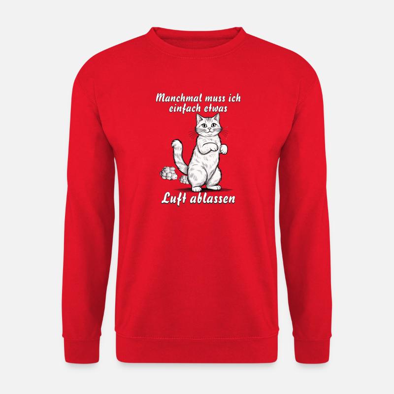 KATZE Luft ablassen - Unisex Pullover - Rot