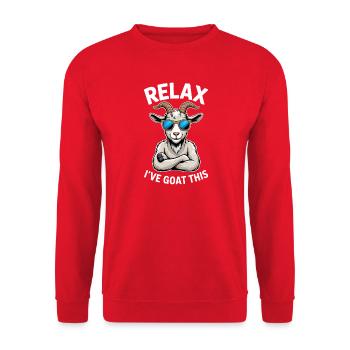 Ziege Sprüche Ziegen Lustiges Ziege Geschenk - Unisex Pullover - Rot - Vorne - Alina (178cm) & Michal (187cm)