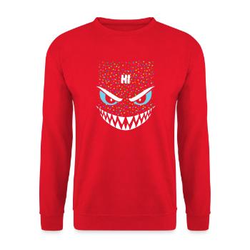 Shark | Big Face Costume Carnival Disguise - Unisex Sweatshirt - red - Front - Alina (178cm) & Michal (187cm)