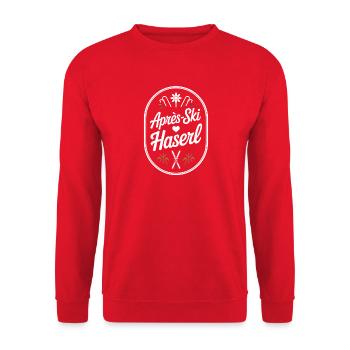 Après-ski bunny hut fun Skier ski bunny - Unisex Sweatshirt - red - Front - Alina (178cm) & Michal (187cm)
