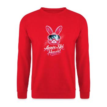 Après-ski bunny hut fun Skier ski bunny - Unisex Sweatshirt - red - Front - Alina (178cm) & Michal (187cm)