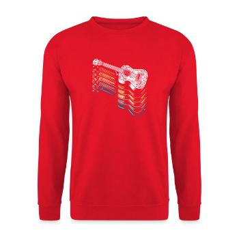 Hawaiian Ukulele Uke Retro Vintage - Unisex Pullover - Rot - Vorne - Alina (178cm) & Michal (187cm)
