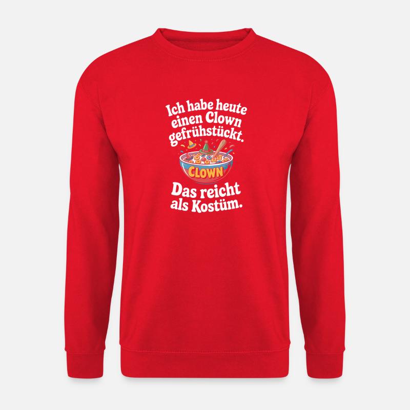 Clown Gefrühstückt Karneval Clown Kostüm Ersatz - Unisex Pullover - Rot