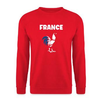 Tricolor Rooster France - Unisex Sweatshirt - red - Front - Alina (178cm) & Michal (187cm)