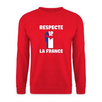 Respect France - Unisex Sweatshirt - red - Front - Alina (178cm) & Michal (187cm)