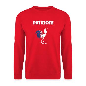 Coq Patriote Tricolore Coq français - Sweat-shirt Unisexe - rouge - Devant - Alina (178cm) & Michal (187cm)