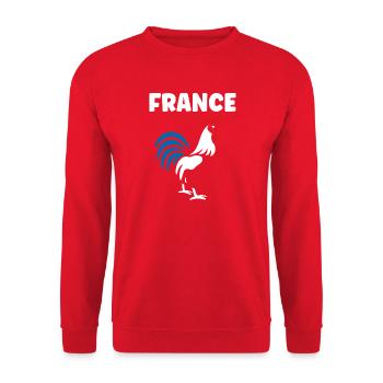 Tricolor Rooster of France - Unisex Sweatshirt - red - Front - Alina (178cm) & Michal (187cm)