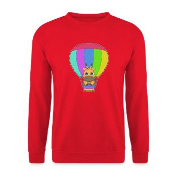 Montgolfière girafe - Sweat-shirt Unisexe - rouge - Devant - Alina (178cm) & Michal (187cm)