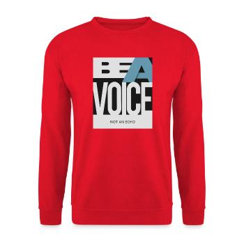 Be a Voice – Not an Echo - Unisex Sweatshirt - red - Front - Alina (178cm) & Michal (187cm)