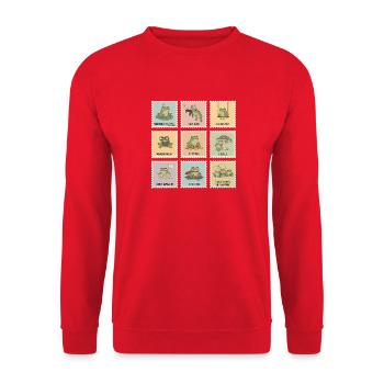 Grenouilles du bonheur : des citations drôles - Sweat-shirt Unisexe - rouge - Devant - Alina (178cm) & Michal (187cm)