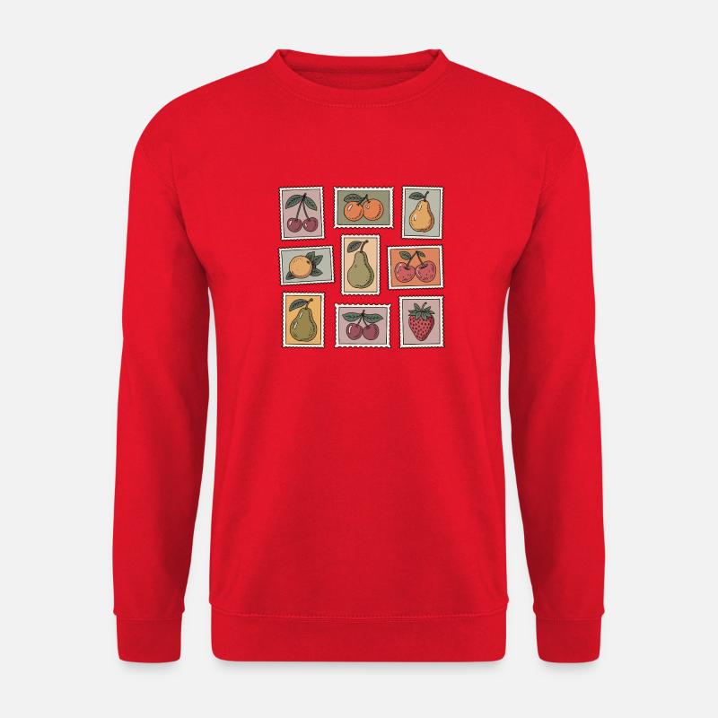 Pastel Fruit Stamp Pattern - Unisex Sweatshirt - red