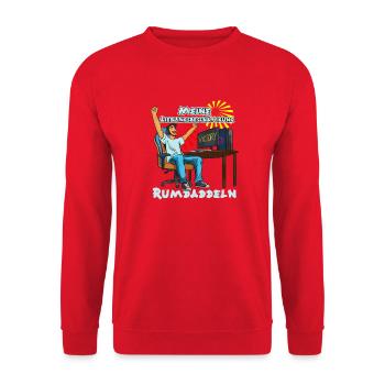 Rumdaddeln: Gaming-Lieblingsbeschäftigung - Unisex Pullover - Rot - Vorne - Alina (178cm) & Michal (187cm)
