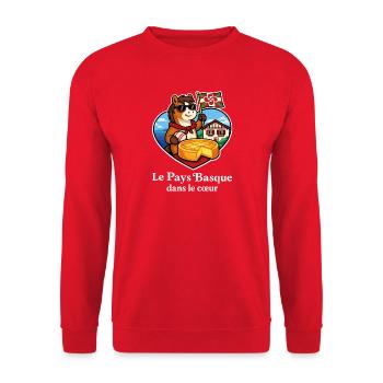 Basque Country in the Heart Pottok Basque Cake - Unisex Sweatshirt - red - Front - Alina (178cm) & Michal (187cm)