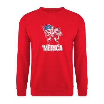 America Bigfoot Drôle 4 juillet Bigfoot Ameri - Sweat-shirt Unisexe - rouge - Devant - Alina (178cm) & Michal (187cm)