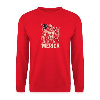 America Bigfoot Drôle 4 juillet Bigfoot Ameri - Sweat-shirt Unisexe - rouge - Devant - Alina (178cm) & Michal (187cm)