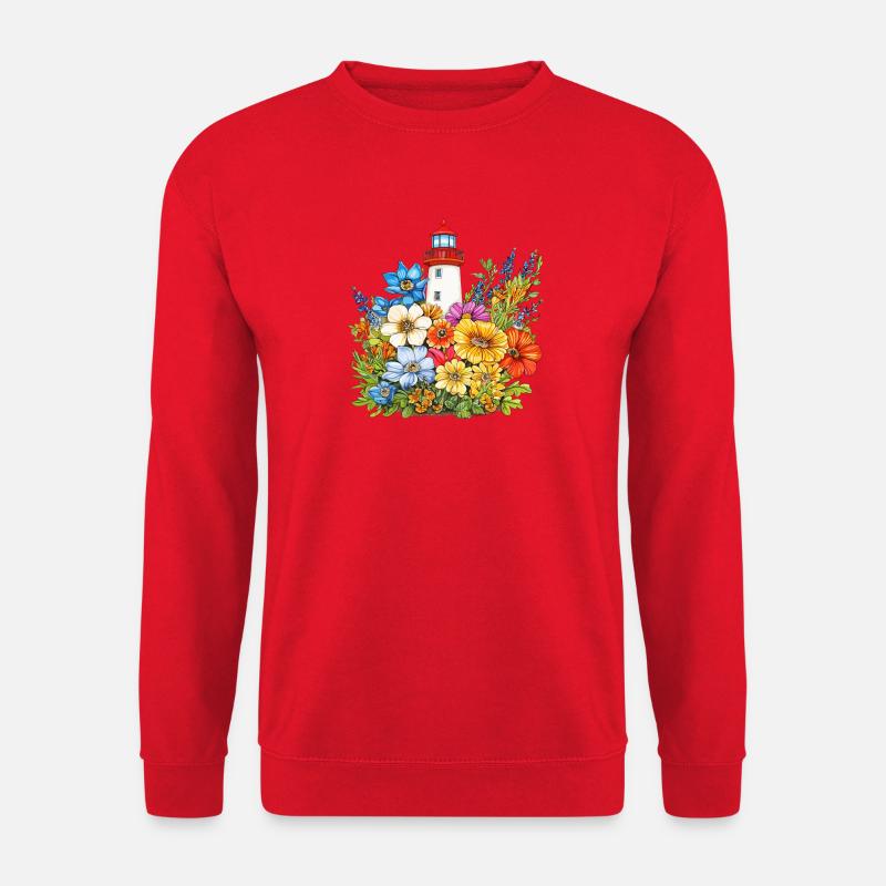 Leuchtturm Blütenfarben - Unisex Pullover - Rot
