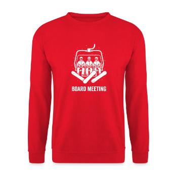 Board Meeting Snowboard Chairlift Retro - Unisex Sweatshirt - red - Front - Alina (178cm) & Michal (187cm)