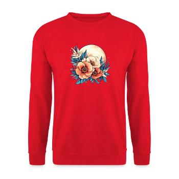 Cercle de Fleurs au Clair de Lune - Sweat-shirt Unisexe - rouge - Devant - Alina (178cm) & Michal (187cm)