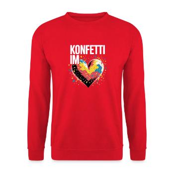 Confetti in the Heart Carnival Costume Women's Carnival - Unisex Sweatshirt - red - Front - Alina (178cm) & Michal (187cm)