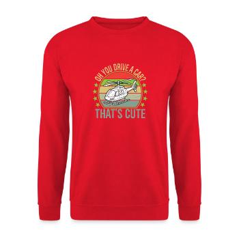 oh you drive a car that's cute - Unisex Pullover - Rot - Vorne - Alina (178cm) & Michal (187cm)