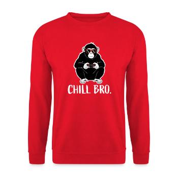 Chill monkey with controller - Unisex Sweatshirt - red - Front - Alina (178cm) & Michal (187cm)